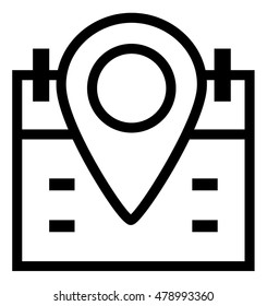 Thin line calendar location pin icon