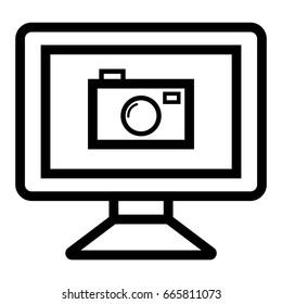 thin line camera computer icon