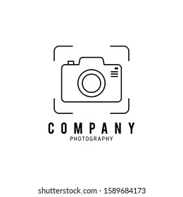 thin line camera icon on white background