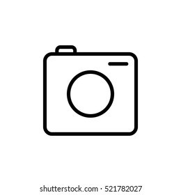 thin line camera icon on white background