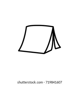 thin line camping tent icon on white background