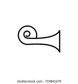 thin line car horn icon on white background