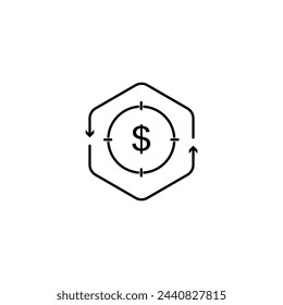 thin line cash flow or transaction icon. flat stroke trend modern lineart cashflow logotype graphic art design isolated on white background. concept of global monetary policy or wealth conversion