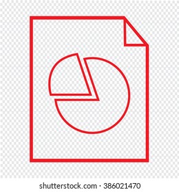 Thin line chart document icon Illustration design