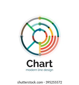 Design des dünnen Linienbildes. Graph Icon modernen bunten Stil flach. Vektorsymbol