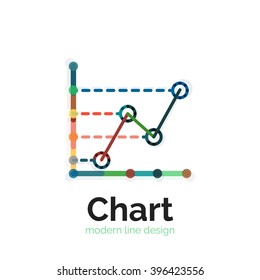 Design des dünnen Linienbildes. Graph Icon modernen bunten Stil flach. Vektorsymbol