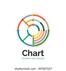 Design des dünnen Linienbildes. Graph Icon modernen bunten Stil flach. Vektorsymbol