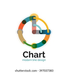 Design des dünnen Linienbildes. Graph Icon modernen bunten Stil flach. Vektorsymbol