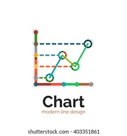 Thin line chart logo design. Graph icon modern colorful flat style. Vector icon Thin line chart logo design. Graph icon modern colorful flat style. Vector icon