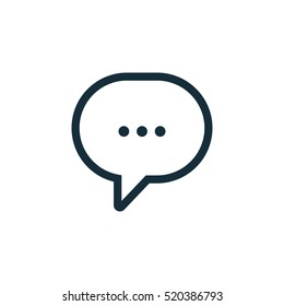 thin line chat, speech, bubble, chatting  icon on white background