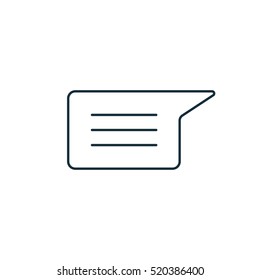 thin line chat, speech, comment, chatting icon on white background