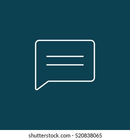 thin line chat, speech, comment, chatting icon on blue background