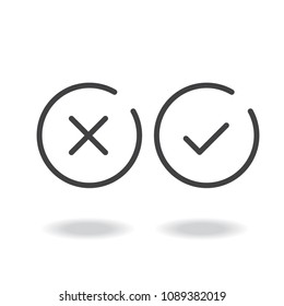 Thin line check mark icons