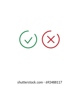 Thin line check mark icons