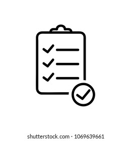 thin line checklist on white background