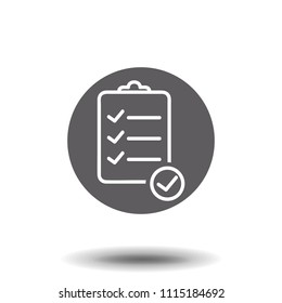thin line checklist on white background