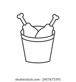 Thin Line Chicken Pic vector icon