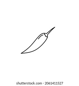 Thin line chili icon isolated on white background.outline chili icon flat vector