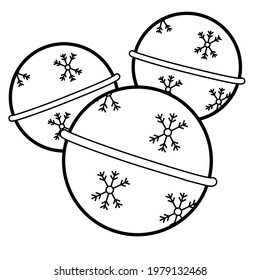 Thin line Christmas balls decoration vector icon on a white background. Fully editable and royalty-free.