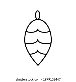 Thin line Christmas ornament vector icon on a white background. Fully editable and royalty-free.
