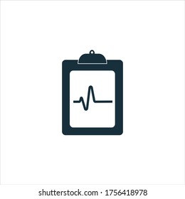 Vector de portapapeles de línea delgada con icono de pulso cardíaco. Iconos de oficina minimalistas. Médico y herramientas médicas. Stroke editable. Pixel Perfecto. 