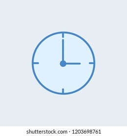 thin line clock icon on white background