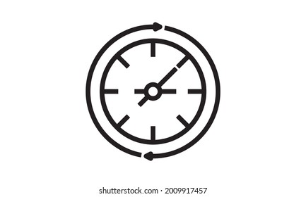 Thin line clock icon vector image