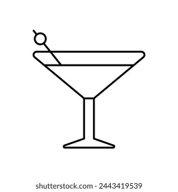 Thin Line Cocktail vector icon