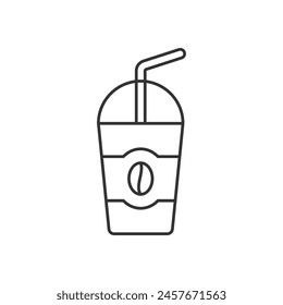 Thin Line Cold Coffee vector icon