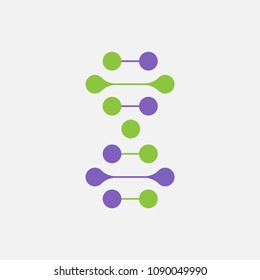 Thin line concept. DNA Icons set vector illustration. Polygonal DNA concept. DNA, genetic sign, elements and icons collection. Vector mesh spheres.