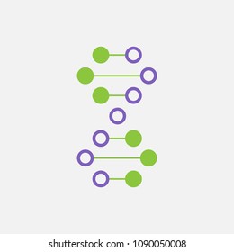 Thin line concept. DNA Icons set vector illustration. Polygonal DNA concept. DNA, genetic sign, elements and icons collection. Vector mesh spheres.