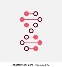 Thin line concept. DNA Icons set vector illustration. Polygonal DNA concept. DNA, genetic sign, elements and icons collection. Vector mesh spheres.