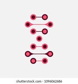 Thin line concept. DNA Icons set vector illustration. Polygonal DNA concept. DNA, genetic sign, elements and icons collection. Vector mesh spheres.