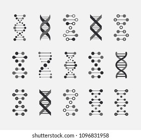 Thin line concept. DNA Icons set vector illustration. Polygonal DNA concept. DNA, genetic sign, elements and icons collection. Vector mesh spheres.