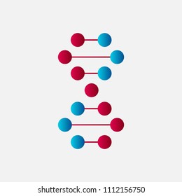 Thin line concept. DNA Icons set vector illustration. Polygonal DNA concept. DNA, genetic sign, elements and icons collection. Vector mesh spheres.