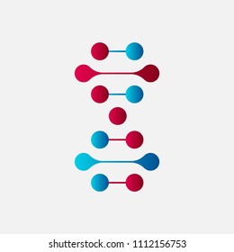 Thin line concept. DNA Icons set vector illustration. Polygonal DNA concept. DNA, genetic sign, elements and icons collection. Vector mesh spheres.