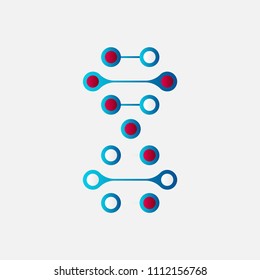 Thin line concept. DNA Icons set vector illustration. Polygonal DNA concept. DNA, genetic sign, elements and icons collection. Vector mesh spheres.