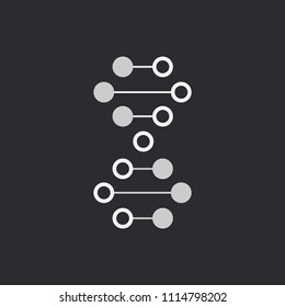 Thin line concept. DNA Icons set vector illustration. Polygonal DNA concept. DNA, genetic sign, elements and icons collection. Vector mesh spheres.