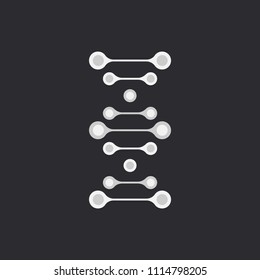 Thin line concept. DNA Icons set vector illustration. Polygonal DNA concept. DNA, genetic sign, elements and icons collection. Vector mesh spheres.