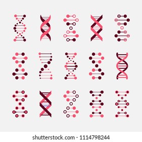 Thin line concept. DNA Icons set vector illustration. Polygonal DNA concept. DNA, genetic sign, elements and icons collection. Vector mesh spheres.