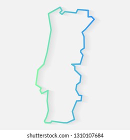 Thin line concept map of Portugal design with gradient colorful. Vector eps10 illustration.