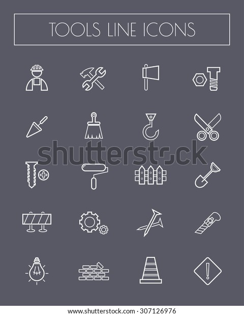 Thin Line\
Construction tools Icons\
set.vector.