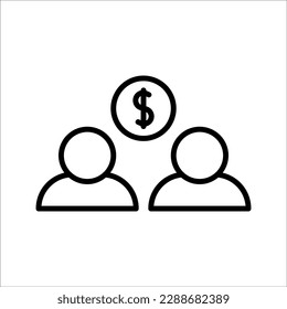 thin line corporate governance icon, Vector illustration, on white background.