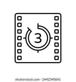 Thin Line Countdown vector icon