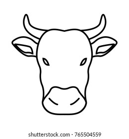 Thin line cow icon