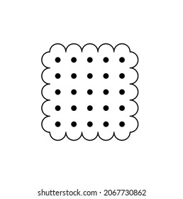 Thin-line Cracker Kekse Symbol einzeln auf weißem Hintergrund.Skizze Keksack flach Symbol
