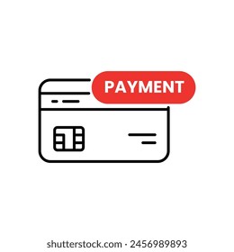 thin line credit card like cashless payment icon. linear style graphic trend modern abstract design logotype element isolated on white. concept of easy purchase of goods in the store with help ecard