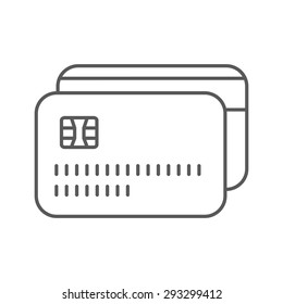 Thin Line Credit Card Web Icon