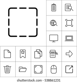 thin line crop, resize, frame icon on white background, web icons set
