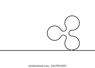 Línea fina criptodivisa Símbolo de la barra diagonal en un fondo blanco. Dibujo continuo de líneas. Simple ilustración financiera. Ilustración del vector EPS 10